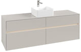 Villeroy & Boch Collaro Waschtischunterschrank 1600 mm mit LED-Beleuchtung und 4 Auszügen in Soft Grey