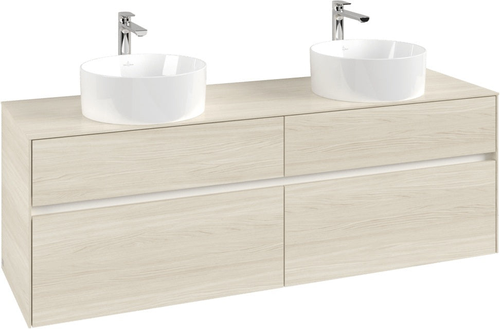 Villeroy & Boch Waschtischunterschrank Collaro C052 1600 mm White Oak – 4 Auszüge, SoftClosing, wandmontiert