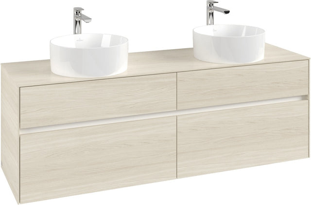 Villeroy & Boch Waschtischunterschrank Collaro C052 1600 mm White Oak – 4 Auszüge, SoftClosing, wandmontiert