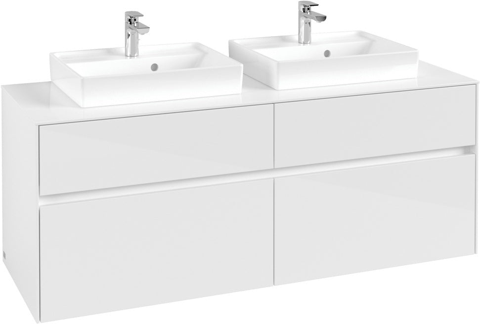 Villeroy & Boch Waschtischunterschrank Collaro C076 1400 mm Glossy White mit 4 Auszügen