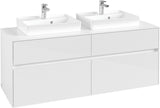Villeroy & Boch Waschtischunterschrank Collaro C076 1400 mm Glossy White mit 4 Auszügen