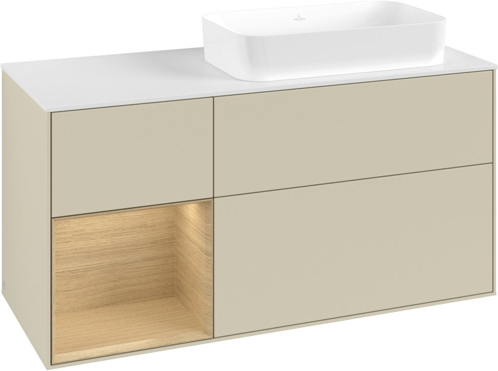 Villeroy & Boch Finion Waschtischunterschrank 1200 mm Glossy White mit Beleuchtung