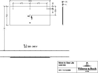 Villeroy & Boch More to See Square Spiegel A47510 1000x700 mm mit LED-Beleuchtung