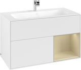 Villeroy & Boch Finion Waschtischunterschrank 996 mm Glossy White Lacquer mit LED-Beleuchtung