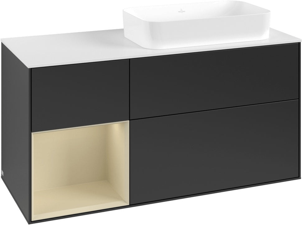 Villeroy & Boch Finion Waschtischunterschrank 1200 mm Glossy White mit Beleuchtung