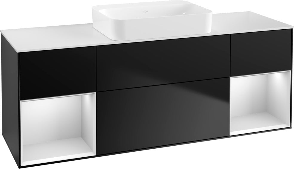 Villeroy & Boch Finion Waschtischunterschrank 1600 mm Glossy White Lacquer mit Beleuchtung