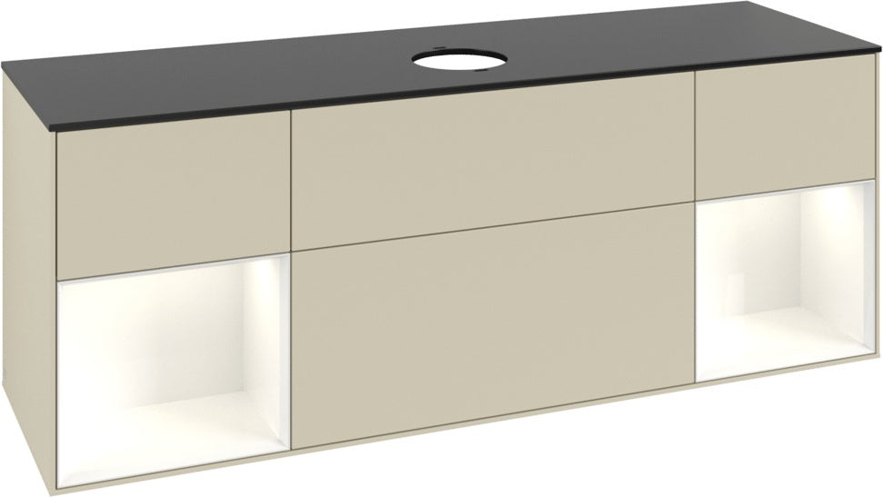 Villeroy & Boch Finion Waschtischunterschrank 1600 mm Glossy White Lacquer mit Beleuchtung