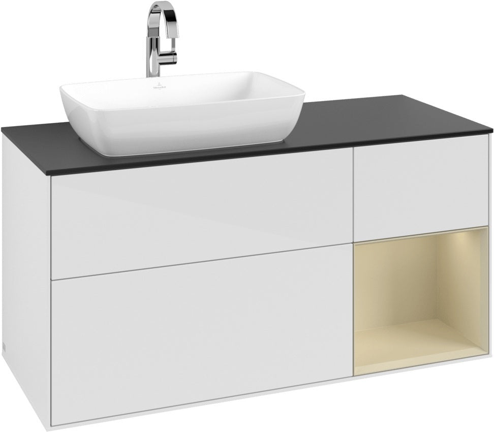 Villeroy & Boch Finion Waschbeckenunterschrank 1200 mm Glossy White Lacquer mit LED-Beleuchtung