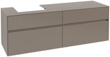 Villeroy & Boch Collaro Waschtischunterschrank 1600 mm Black Matt Lacquer, 4 Auszüge, Becken links