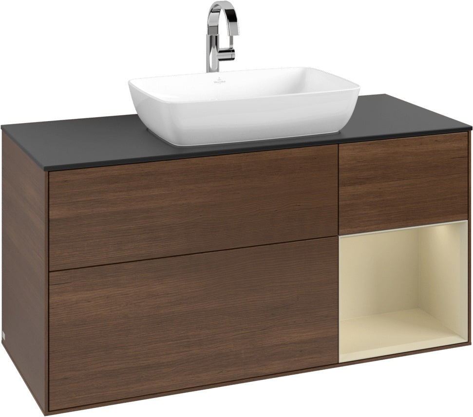 Villeroy & Boch Finion Waschbeckenunterschrank 1200 mm Glossy White Lacquer mit Beleuchtung