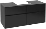 Villeroy & Boch Collaro Waschtischunterschrank 1200 mm mit 4 Auszügen in Black Matt Lacquer