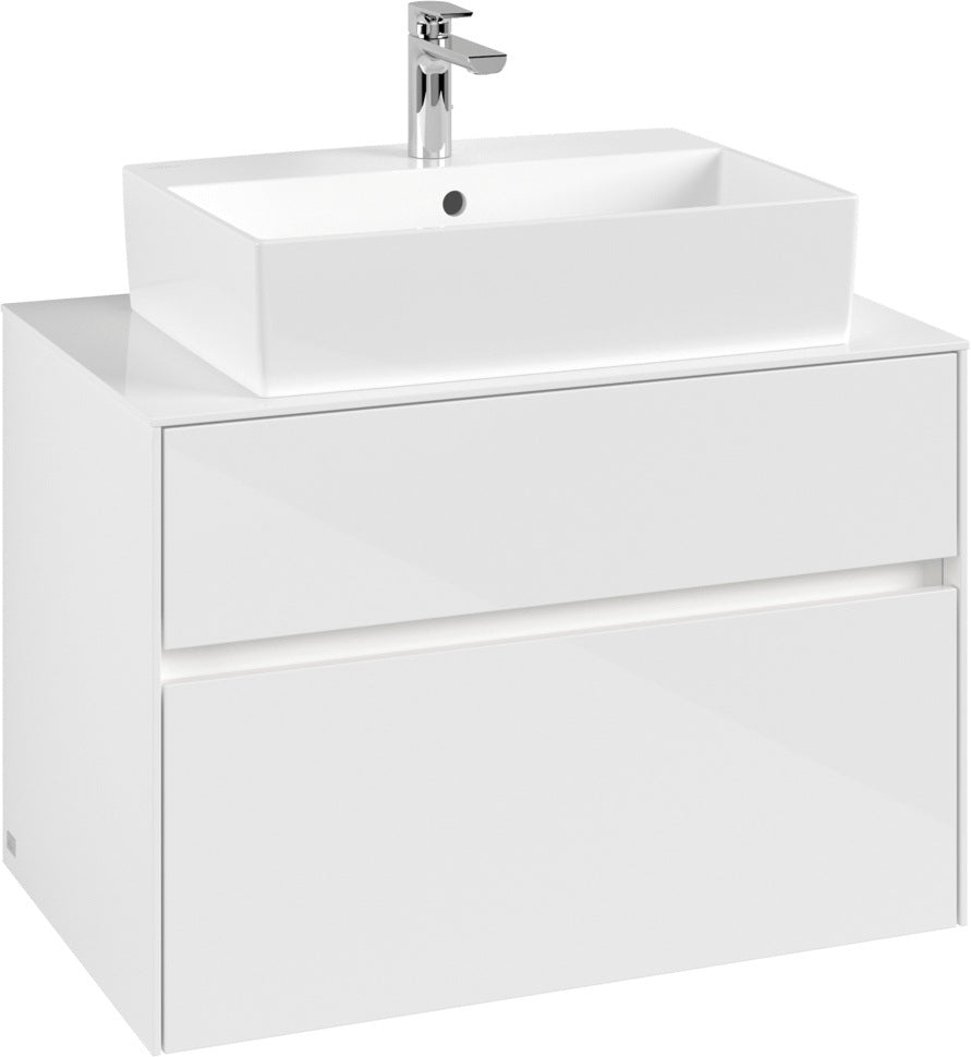 Villeroy & Boch Waschtischunterschrank Collaro C124 B0 800 mm Glossy White mit Beleuchtung