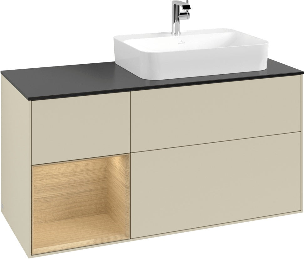 Villeroy & Boch Finion Waschbeckenunterschrank 1200 mm Glossy White Lacquer mit Beleuchtung