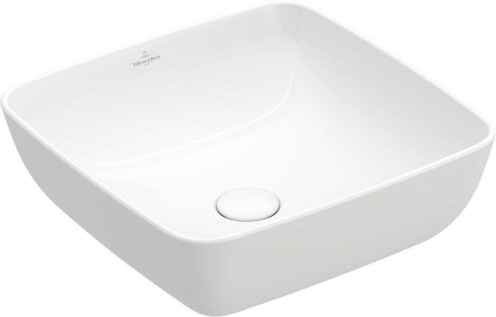 Villeroy & Boch Artis Aufsatzwaschbecken 410 mm Weiß Alpin CeramicPlus – Quadratisch, TitanCeram