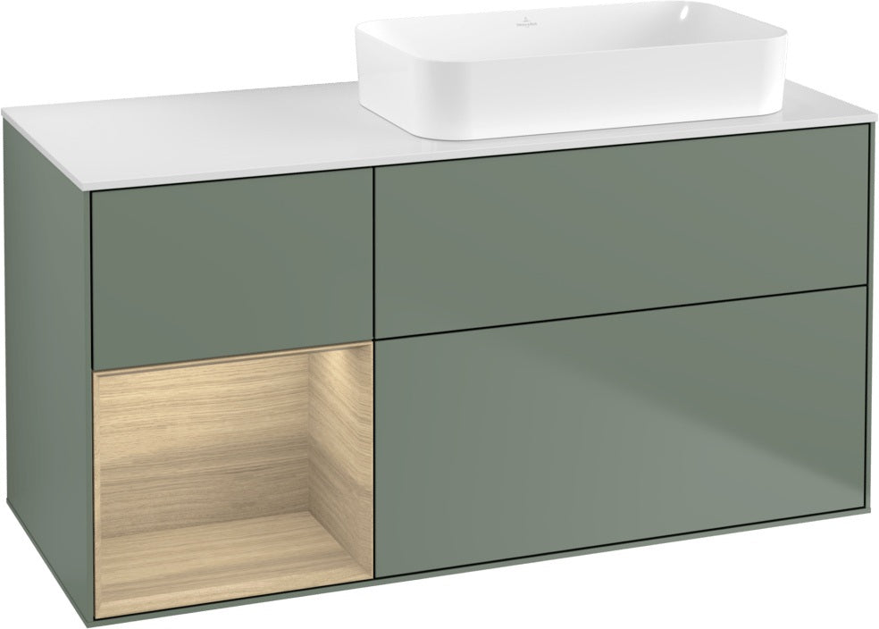 Villeroy & Boch Finion Waschtischunterschrank 1200 mm Glossy White mit Beleuchtung