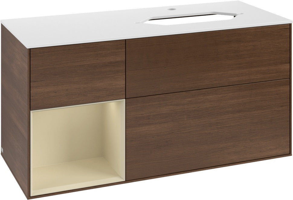 Villeroy & Boch Finion Waschtischunterschrank 1200 mm Glossy White Lacquer mit LED-Beleuchtung