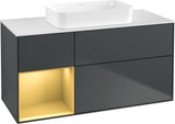Villeroy & Boch Finion Waschbeckenunterschrank 1200 mm Walnut Veneer mit Beleuchtung