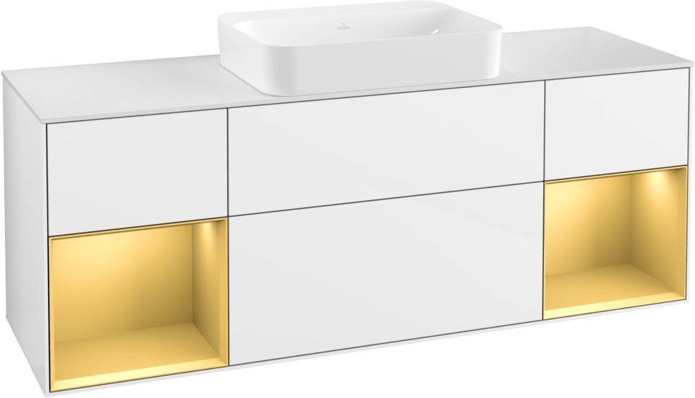 Villeroy & Boch Finion Waschtischunterschrank 1600 mm Glossy White Lacquer mit Beleuchtung