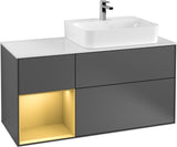Villeroy & Boch Waschtischunterschrank Finion G141G 1200 mm Glossy White mit LED-Beleuchtung