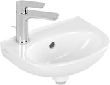 Villeroy & Boch Handwaschbecken O.novo 43403L 360x275 mm Weiß Alpin Oval Hahnloch links