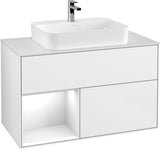 Villeroy & Boch Finion Waschtischunterschrank 1000 mm White Matt Lacquer mit LED-Beleuchtung