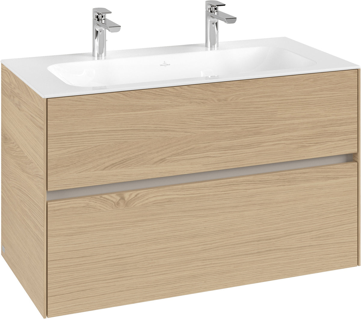 Villeroy & Boch Waschbeckenunterschrank Collaro C13900 in White Oak – 996 mm, 2 Auszüge, SoftClosing