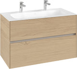 Villeroy & Boch Waschbeckenunterschrank Collaro C13900 in White Oak – 996 mm, 2 Auszüge, SoftClosing