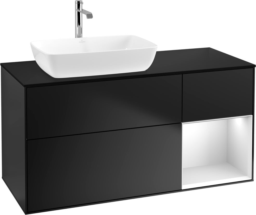 Villeroy & Boch Finion Waschtischunterschrank 1200 mm Glossy White mit Beleuchtung und SoftClosing
