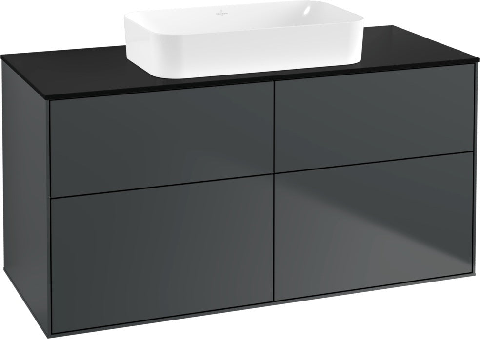 Villeroy & Boch Finion Waschtischunterschrank 1200 mm Glossy White Lacquer mit Beleuchtung und SoftClosing