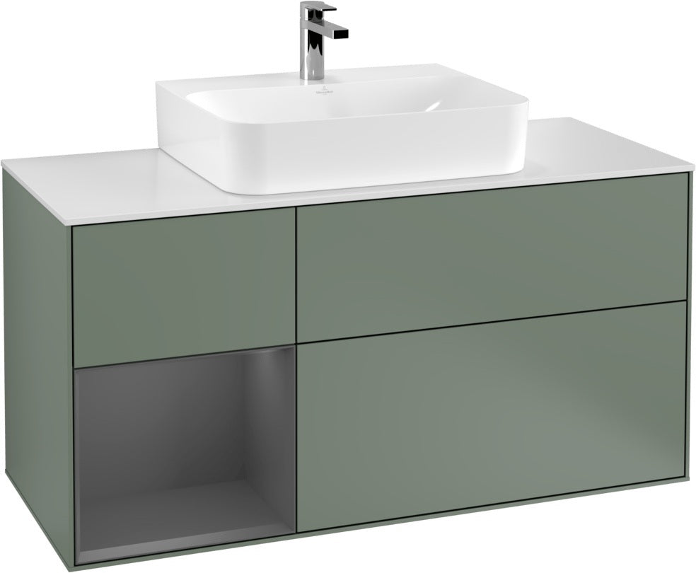 Villeroy & Boch Finion Waschtischunterschrank G161G 1200 mm Glossy White Lacquer mit LED-Beleuchtung
