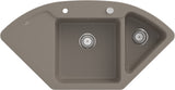 Villeroy & Boch Eckspüle Subway Style Eck 1115 mm Almond CeramicPlus – Keramik, 2 Becken, Abtropffläche