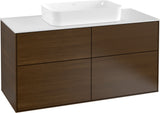 Villeroy & Boch Finion Waschtischunterschrank 1200 mm Anthracite Matt mit Glasabtrennungen und Push-to-open