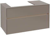 Villeroy & Boch Collaro Waschtischunterschrank 1000 mm mit LED-Beleuchtung und 2 Auszügen, White Wood