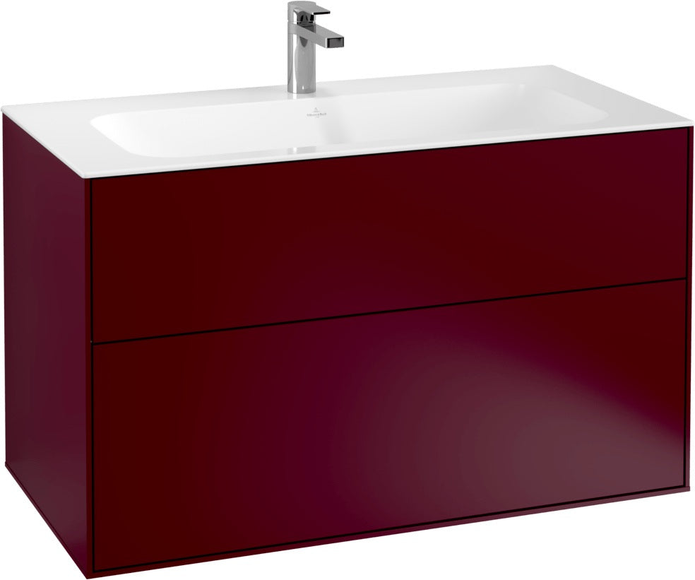 Villeroy & Boch Finion Waschbeckenunterschrank 996 mm Glossy White Lacquer mit LED-Beleuchtung
