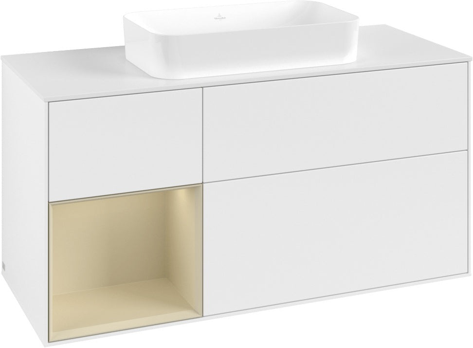 Villeroy & Boch Finion Waschbeckenunterschrank 1200 mm Walnut Veneer mit Beleuchtung