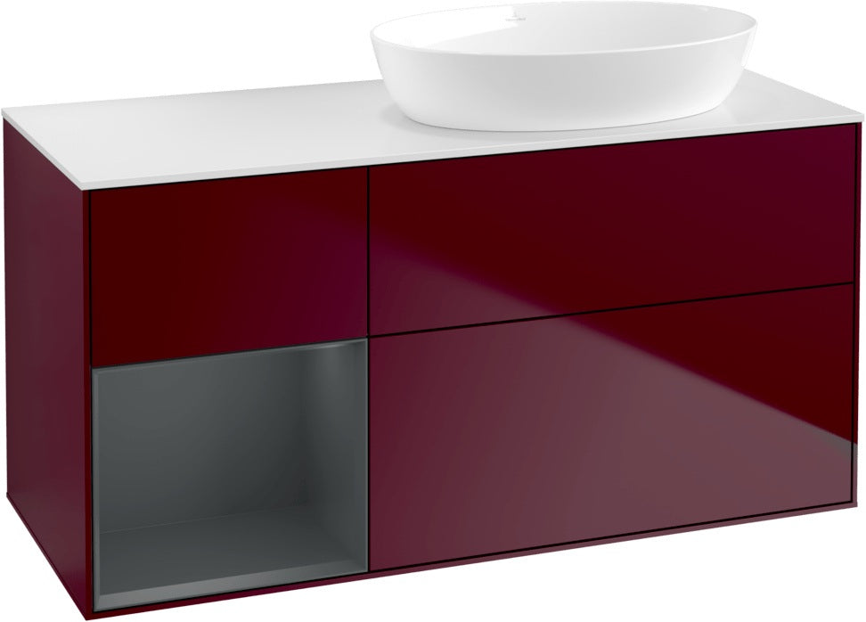 Villeroy & Boch Finion Waschtischunterschrank 1200 mm Glossy White Lacquer mit Beleuchtung