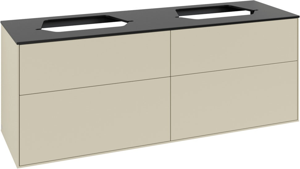 Villeroy & Boch Finion Waschbeckenunterschrank 1600 mm Glossy White mit LED-Beleuchtung