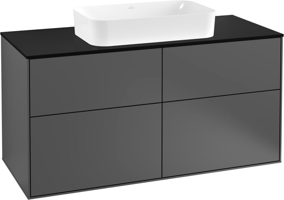 Villeroy & Boch Finion Waschtischunterschrank 1200 mm Anthrazit Matt mit LED-Beleuchtung