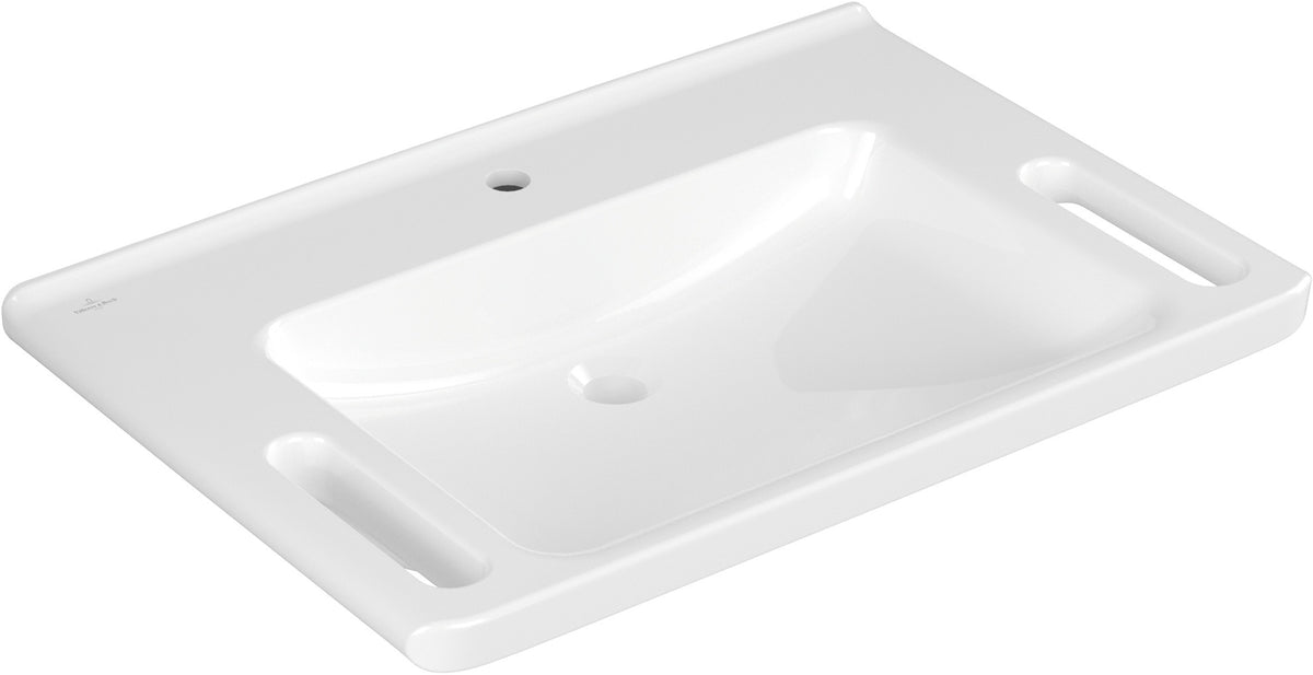 Villeroy & Boch ViCare Wandwaschbecken 800x550 mm Rechteck Weiß Alpin