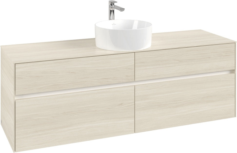Villeroy & Boch Waschtischunterschrank Collaro C049 B0 1600 mm White Oak mit LED-Beleuchtung