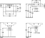 Villeroy & Boch Schrankwaschtisch Architectura 800x485mm mit Überlauf Weiß