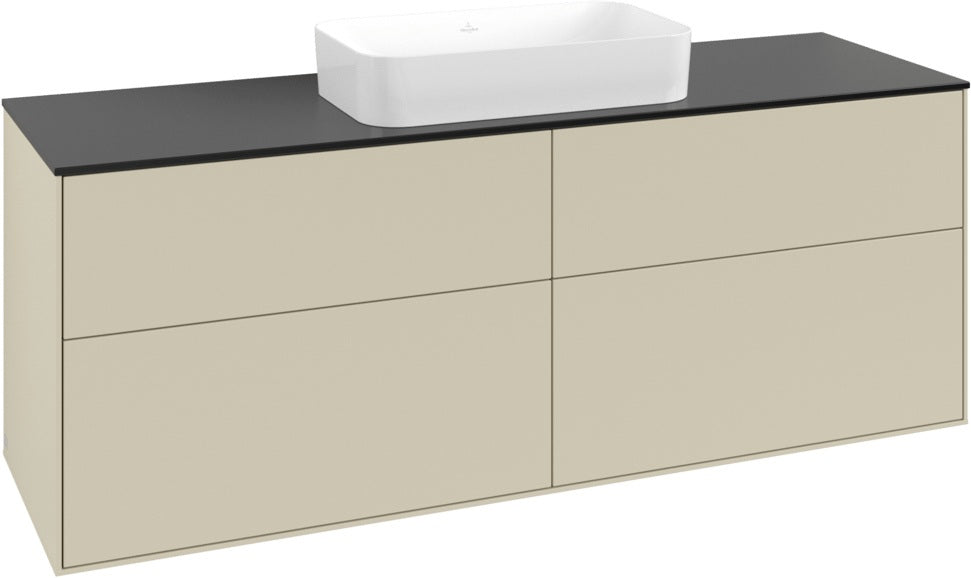 Villeroy & Boch Finion Waschtischunterschrank 1600 mm Peony Matt Lack mit Beleuchtung und 4 Auszügen