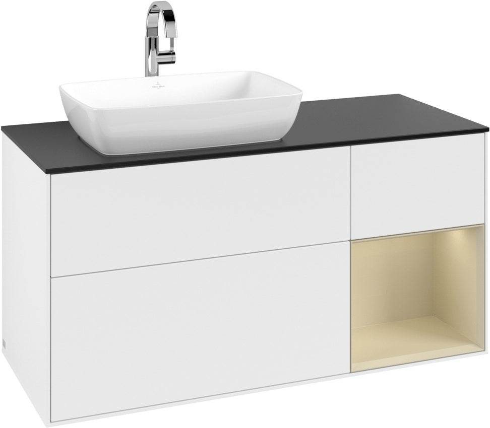 Villeroy & Boch Finion Waschbeckenunterschrank 1200 mm Glossy White Lacquer mit LED-Beleuchtung