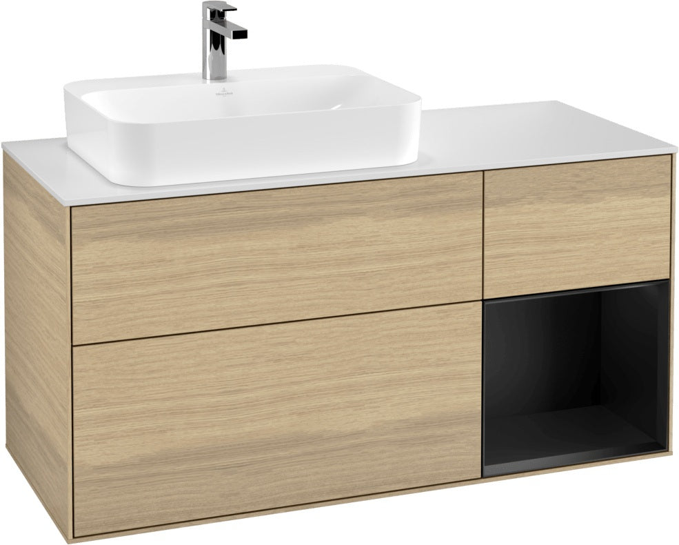 Villeroy & Boch Waschtischunterschrank Finion F401G 1200 mm Glossy White Lacquer mit Beleuchtung