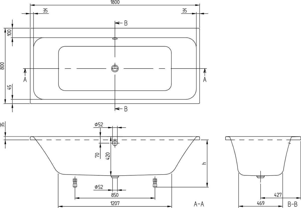 Villeroy & Boch Architectura Airpool Comfort Whirlpool 1800x800 mm Weiß Alpin