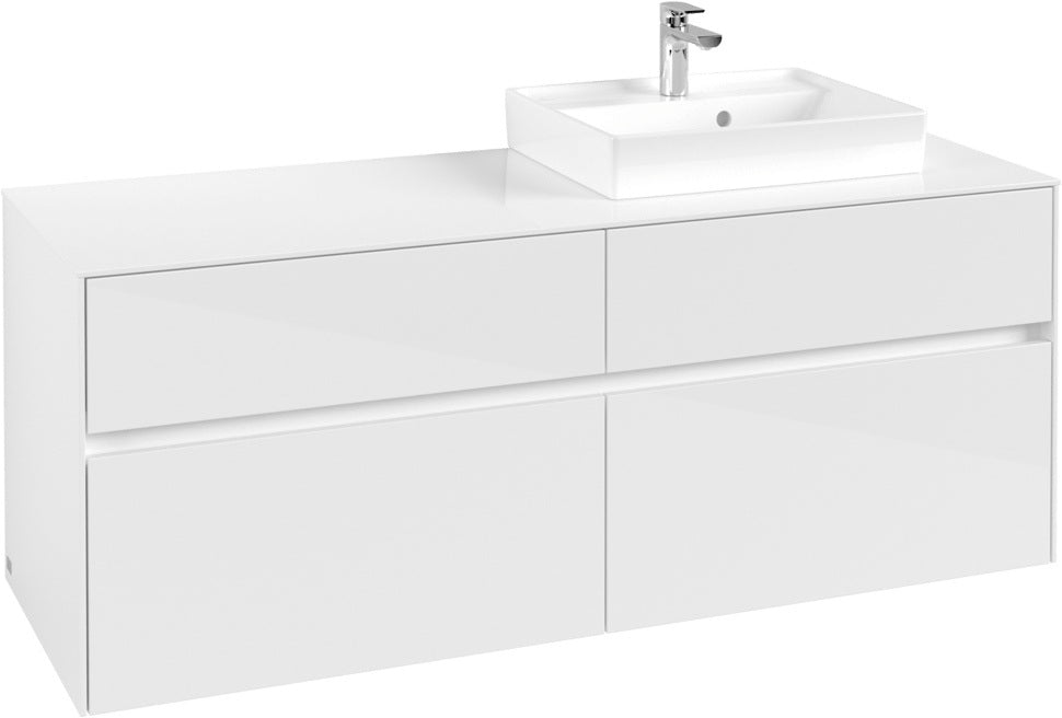 Villeroy & Boch Waschtischunterschrank Collaro C075 1400 mm Glossy White mit 4 Auszügen
