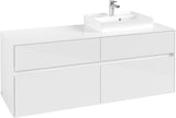 Villeroy & Boch Waschtischunterschrank Collaro C075 1400 mm Glossy White mit 4 Auszügen