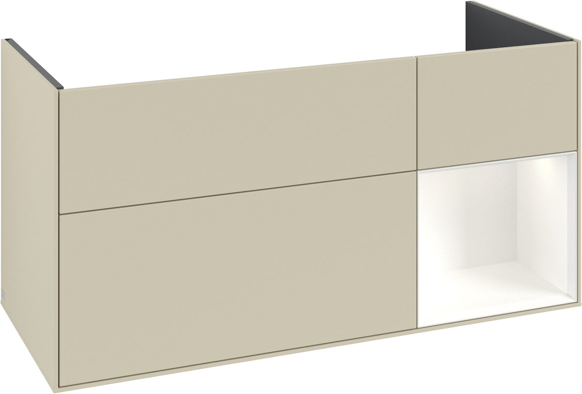 Villeroy & Boch Finion Waschbeckenunterschrank Glossy White Lacquer 1196 mm mit LED-Beleuchtung