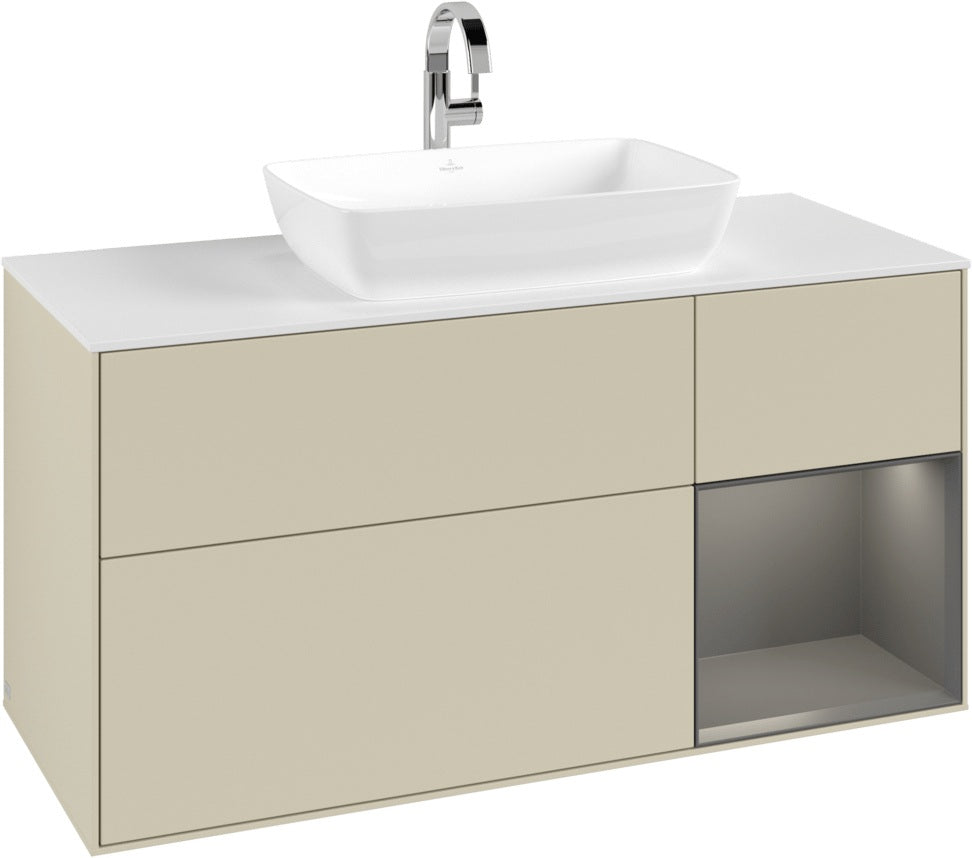 Villeroy & Boch Waschtischunterschrank Finion G831G 1200 mm Glossy White Lacquer mit Beleuchtung