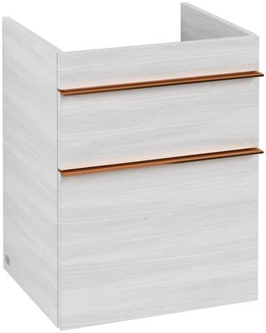 Villeroy & Boch Waschtischunterschrank VENTICELLO 466 mm Eiche Santana Oak mit 2 Auszügen und Griffleiste in Chrom